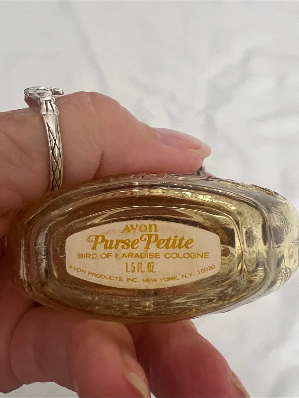 Vintage Avon purse decanter some scratches on gold GVC
